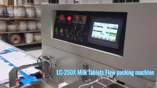 CE Sertifikalı LC-250X Süt Tabletleri ve Sakız İçin Aşağı Kağıt Yatay Paketleme Makinesi (Arka-