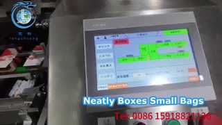 LC-CH530 Sekiz Servolu Otomatik Kartonlama Makinesi, küçük poşetleri düzgün bir şekilde kutular.